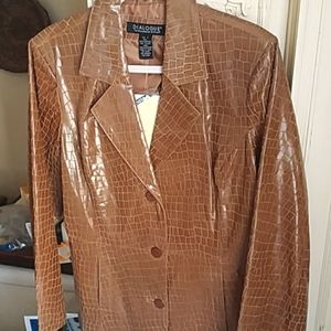 Leather embossed jkt NWT